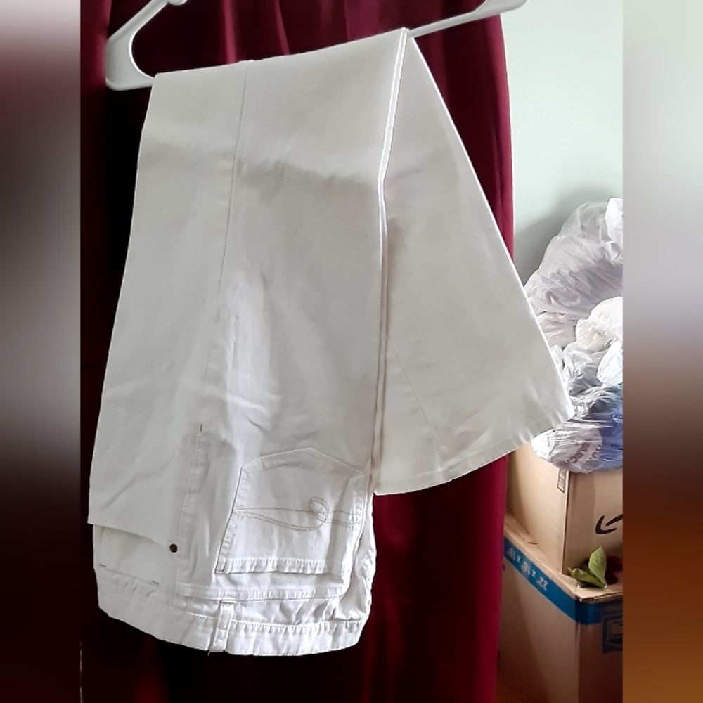 Ladies white denim jeans